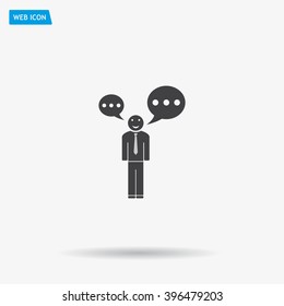 Vector speaking man icon isolated