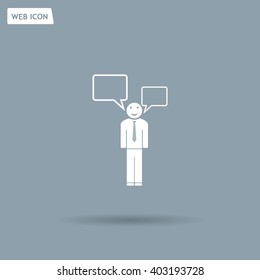 Vector speaking man icon isolated