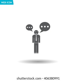 Vector speaking man icon isolated