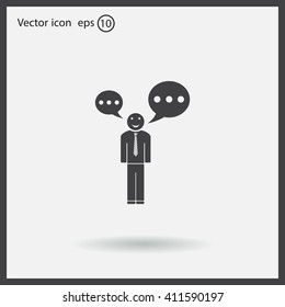 Vector speaking man icon isolated