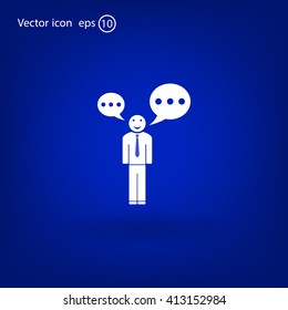 Vector speaking man icon isolated