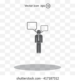 Vector speaking man icon isolated