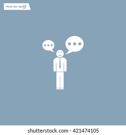 Vector speaking man icon isolated