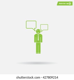 Vector speaking man icon isolated