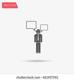 Vector speaking man icon isolated