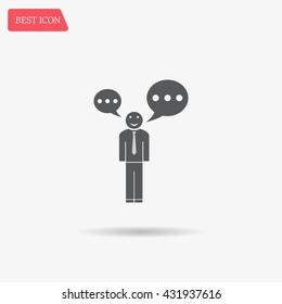 Vector speaking man icon isolated