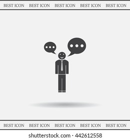 Vector speaking man icon isolated