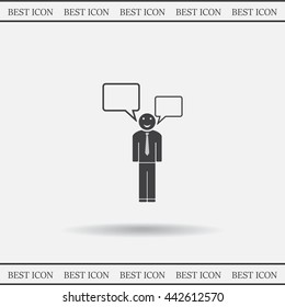 Vector speaking man icon isolated