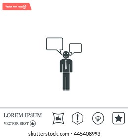 Vector speaking man icon isolated