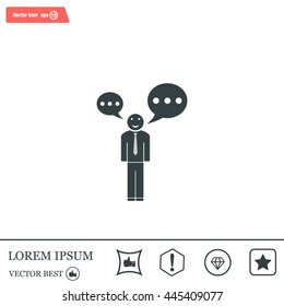 Vector speaking man icon isolated