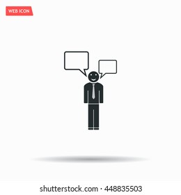 Vector speaking man icon isolated