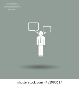 Vector speaking man icon isolated