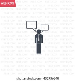 Vector speaking man icon isolated