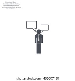 Vector speaking man icon isolated