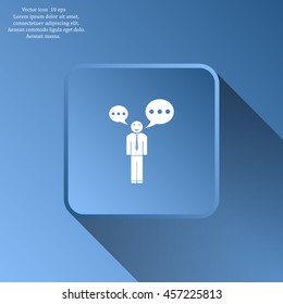 Vector speaking man icon isolated