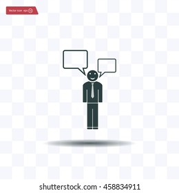 Vector speaking man icon isolated