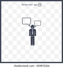 Vector speaking man icon isolated