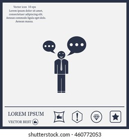Vector speaking man icon isolated