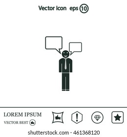 Vector speaking man icon isolated