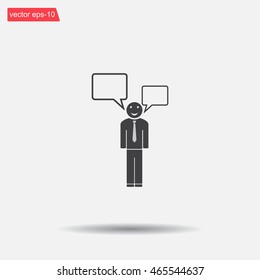 Vector speaking man icon isolated