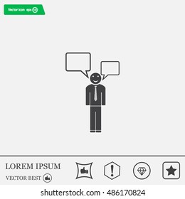 Vector speaking man icon isolated