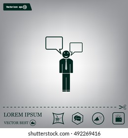 Vector speaking man icon isolated