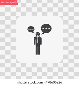 Vector speaking man icon isolated