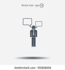 Vector speaking man icon isolated