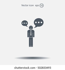 Vector speaking man icon isolated