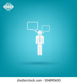 Vector speaking man icon isolated