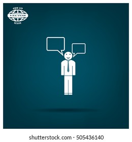 Vector speaking man icon isolated