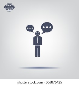 Vector speaking man icon isolated