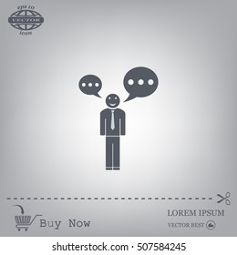 Vector speaking man icon isolated