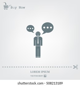 Vector speaking man icon isolated