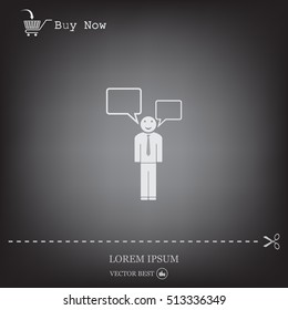 Vector speaking man icon isolated