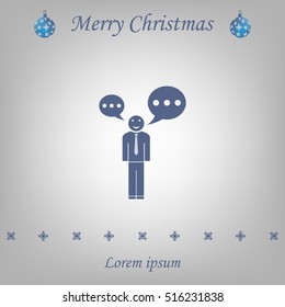 Vector speaking man icon isolated