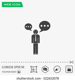 Vector speaking man icon isolated