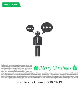 Vector speaking man icon isolated