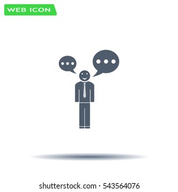 Vector speaking man icon isolated