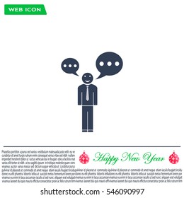 Vector speaking man icon isolated