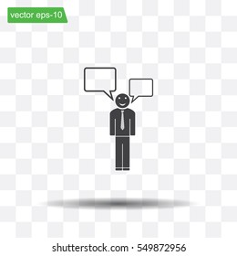 Vector speaking man icon isolated