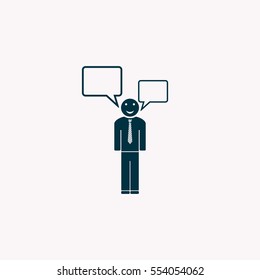 Vector speaking man icon isolated