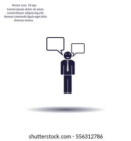 Vector speaking man icon isolated