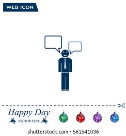 Vector speaking man icon isolated