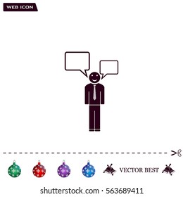 Vector speaking man icon isolated