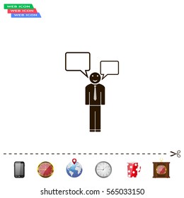 Vector speaking man icon isolated