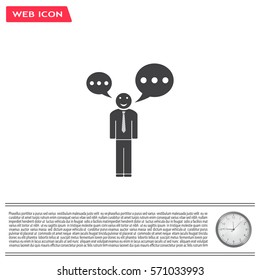 Vector speaking man icon isolated