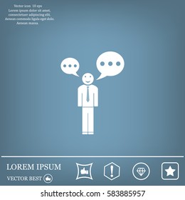 Vector speaking man icon isolated