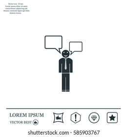 Vector speaking man icon isolated