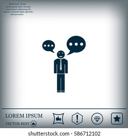 Vector speaking man icon isolated